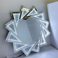 Miroir Mural 3D Courbé Effet Diamant Concassé 2023 - Nouveauté Tendance pour Décoration Murale et Ameublement