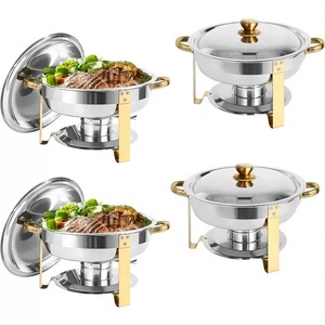 Wedding Use Cheap Alcohol-Fueled Circular Thermal <b>Food</b> <b>Warmer</b> Silver 9L Capacity Energy Efficiency A++ 12-Hour Heating Hot Sale - Product Image 5