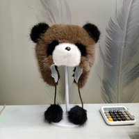 Lindo Gorro de Invierno con Orejeras de Panda, Gorro Ushanka Cálido, Orejeras Suaves de Piel Sintética, Gorro de Aviador Unisex para Viajes al Aire Libre y Ciclismo