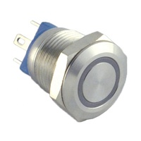 Haute qualité GQ12-A (CE, ROHS) ONPOW 12mm tête plate anneau illuminé 1NO interrupteur à bouton-poussoir étanche