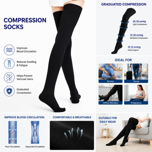 Vente chaude usine : Bas de contention médical classe 2 à ouverture au pied pour hommes et femmes - Product Image 5