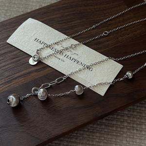 S925 Pure Silver Full Diamond Conical Snowman Hat Australian White <b>Pearl</b> Pendant Large Particle <b>Mother</b> <b>Pearl</b> Necklace Fashion - Product Image 1