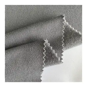 Tissus et textiles 95 polyester 5 élasthanne thermique polaire gris brossé hacci tissu pour femmes et hommes manteau