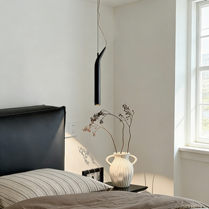 Wholesale Modern Minimalist LED Pendant <b>Light</b> Black Copper Suspension for Bedroom <b>Dining</b> Room Creative Single Tubes Hanging Lamp - Product Image 2