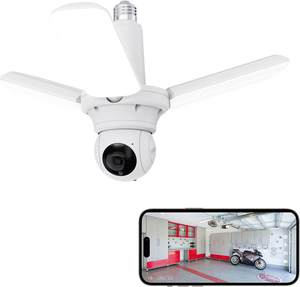 2024 Hot Selling 30W Foldable LED Indoor Garage <strong>Light</strong> 6500K 3 Head Bulb with <strong>Camera</strong> Industrial Style Wi-Fi <strong>Security</strong> <strong>Light</strong> - Product Image 2