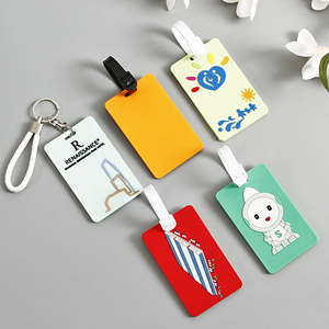 Accessoires de voyage Impression et gravure personnalisées Étiquette de bagage en silicone souple promotionnel Étiquette de bagage en PVC - Product Image 1