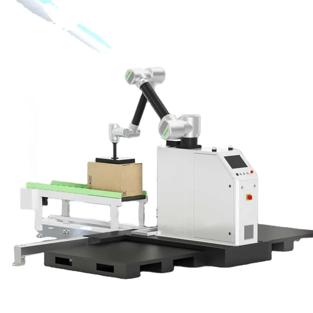 Quick and easy setup Compact Mobile palletizer system Cobot palletizer with Slip Sheet cardboard