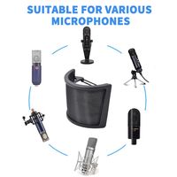 U-WS Champagne U Forme 2 Couche Maille Haute Qualité Microphone Insonorisé Filtre Pop Pare-Brise pour Studio Room ou Live Broadcast