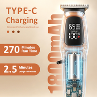 Tondeuse à cheveux rechargeable Type-C, conception de sécurité en forme de R, rangement par crochet, 1800 mAh, 6500 tr/min, kit de toilettage professionnel