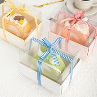 Boîtes d'emballage transparentes pour gâteaux roulés suisses, desserts mille-feuilles, boîtes longues transparentes pour gâteaux roulés, boîtes transparentes pour macarons coupés