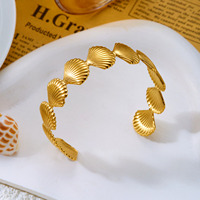 CUMAI Ensemble de bracelets ouverts en acier inoxydable motif losange pour femme, idéal pour les fêtes, le quotidien, la plage, accessoires de bijoux d'été