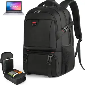 Travel Bag Business Laptop Bagpack 17,3 polegadas com porta de carregamento USB Mochila computador amigável impermeável para Unisex
