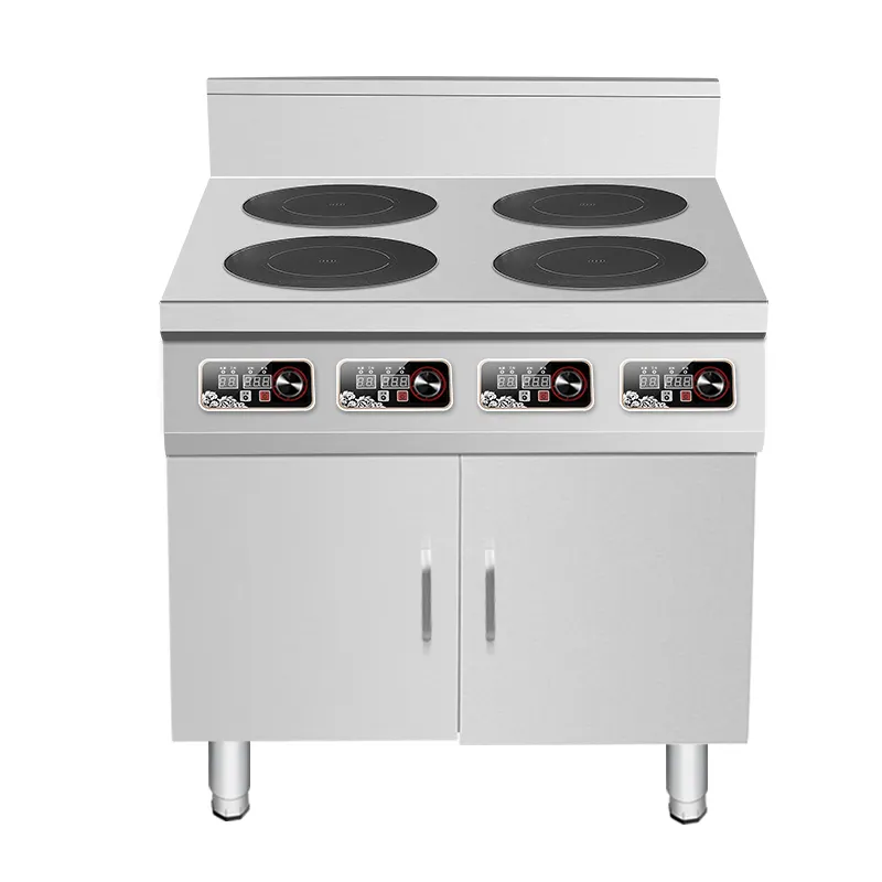 Cuisinière à usage commercial cuisinière à induction électrique large plaque de cuisson de style armoire de restaurant en acier cuisinière 220V 6 six brûleurs