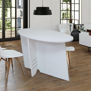 Petite table à manger ovale en bois moderne, durable et de haute qualité, couleur personnalisable, 20 ans d'expérience, fabrication taïwanaise, mobilier pour la maison - Product Image 2