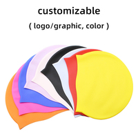 Bonnet de bain en silicone personnalisé avec logo, imperméable et hautement élastique