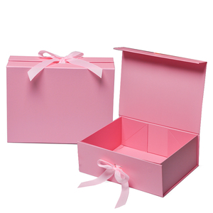 Sang trọng tùy chỉnh gấp Hộp quà tặng với nắp từ màu đen màu hồng màu xanh lá cây màu đỏ cam đóng gói có thể gập lại xử lý phụ kiện logo mô hình - Product Image 4