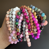 Couleur rouge violet perle de pierres précieuses naturelles cristal de guérison Bracelet extensible réglable Bracelet en cristal personnalisé quartz rose améthyste
