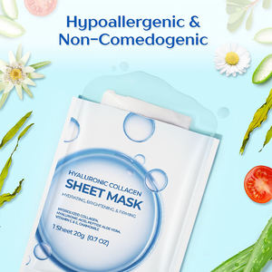 Masque facial en feuille d'acide hyaluronique et de collagène - Hydratant et raffermissant, éclaircissant et anti-âge pour tous types de peau - Product Image 5