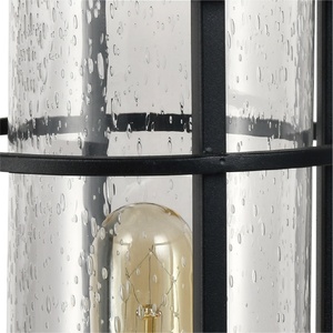 Beier EX-005 — lanterne d'extérieur de jardin en fer, E26/E27, avec finition noire et cylindres de graines, ombrage en verre, IP44, nouvelle collection - Product Image 3