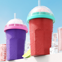 Nouvelle Tasse à Glace Pilée Design Moderne Été 2026 – Refroidissement Rapide, Silicone Alimentaire Réutilisable avec Capuchon et Paille – Idéale pour Fêtes et Cadeaux