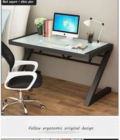 Ailichen Custom Wit Staand Bureau Modern Led Licht Gaming Computerbureau Met Race-Organizer Metalen Materiaal