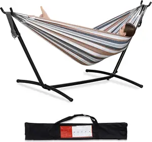 Factory Price Canvas Hammock Bed Folding Double Hanging Nylon Wholesale Swing Portable Outdoor Camping Hammock