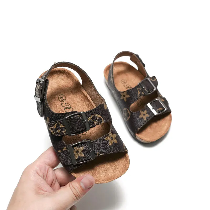 Children's cork sandals shoes kids boys girls' holiday sand sandals beach shoes water loose-fitting soft bottom sandals shoes