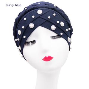Turban chimio musulman tricoté à motif, foulard tressé pour homme, chapeau turban, bandeau, turbans en coton et élasthanne, protection solaire - Product Image 2