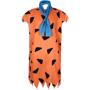 Costume de Géomorhe des Flintstones pour Homme Adulte, Tenue de Cosplay pour Fête d'Halloween, Spectacle Scénique, Écharpe Orange et Bleue - Product Image 5