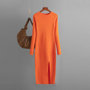 Abito in Maglia Taglia Unica per <span class=keywords><strong>Donna</strong></span> con Maniche Medie-Lunghe, Aderente e Avvolgente sui Fianchi - Product Image 1