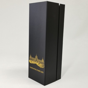 Tùy Chỉnh Sang Trọng Từ Đôi Cửa Cứng Nhắc Bao Bì Các Tông Đám Cưới Uống Rượu Sâm Banh Whisky Rượu Vang Đỏ Chai Thủy Tinh Hộp Quà Tặng - Product Image 1