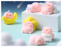 Mini figurine de jardin 3D pour enfants, mignon, motif étoile lune et nuage, oreiller, cochon endormi, animaux, sac aveugle, capsule, petits jouets en résine