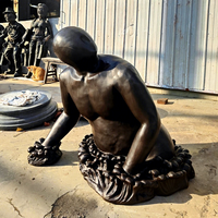 Maison décorative métal abstrait demi-corps statue bronze homme sculpture à vendre