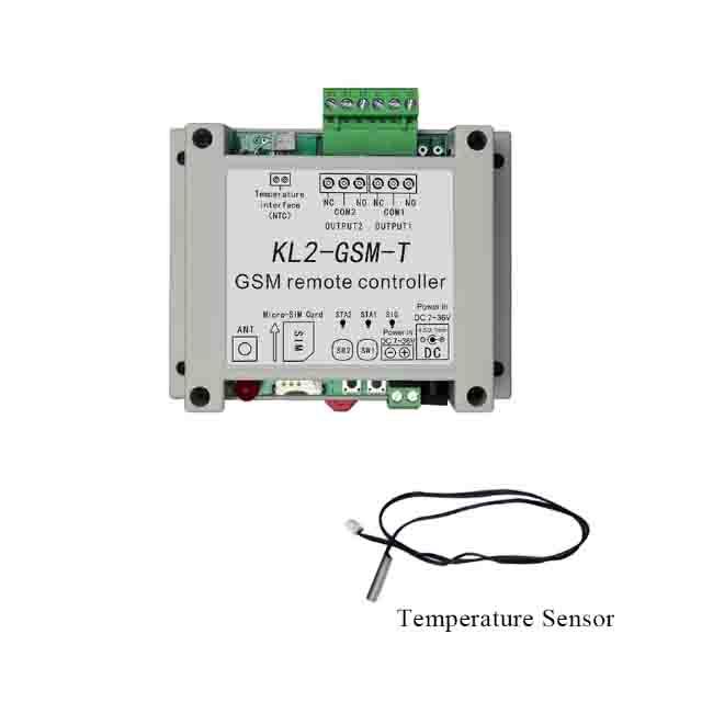 KL2-<strong>GSM</strong>-T DC12V 2Channel Relay Output <strong>GSM</strong> <strong>Remote</strong> <strong>Control</strong> <strong>Switch</strong> With 1M Temperature Sensor