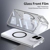 Étui de téléphone magnétique ultra-fin transparent en PC résistant aux chocs avec film en verre pour Google Pixel 10 Pro Fold Cover avec Samsung