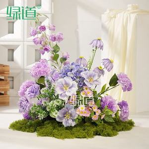 Bouquet de fleurs artificielles Greenway, mélange violet, décoration de mariage, aménagement de scène - Product Image 1