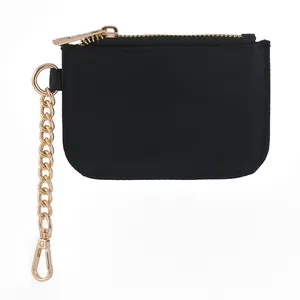 Karten halter Schlüssel ring für Mädchen Nylon taschen Geldbörsen Key Wallet Zipper Pouch mit Brief Patches Brieftasche Schlüssel bund