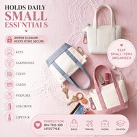Sac fourre-tout mini en toile personnalisable avec logo, léger, minimaliste, multicolore, avec porte-clés et porte-monnaie, fermeture éclair durable