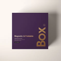 Boîte cadeau magnétique en carton pliable de luxe personnalisée de couleur violette