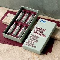 Boîte rigide personnalisée avec couvercle et base en carton gris pour flacons de peptides, 6 flacons, impression offset éponge, quadricolore, modèle artisanal 20260805064