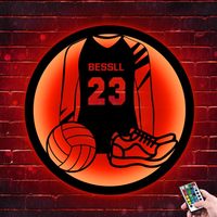 Letrero LED de Neón Personalizado al por Mayor de Neonawall, Diseño de Camiseta de Voleibol, Luz de Neón USB Regulable para el Hogar, Deportes, Fiestas y Festivales
