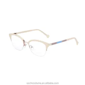 ODM OEM धातु आधा रिम ऑप्टिकल फ्रेम थोक एंटी ब्लू लाइट आईवियर महिला ऑप्टिक चश्मा फ्रेम आंख चश्मा पढ़ने का चश्मा