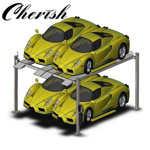 Plataforma de estacionamiento dual Elevador automático de 4 postes Elevador de coche ancho doble de acero - Product Image 4