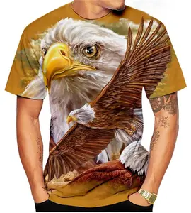Soaring Eagle 3d Print Men's T Shirt O Neck Short Sleeve Animal Streetwear Summer Loose Male T Shirt 3d