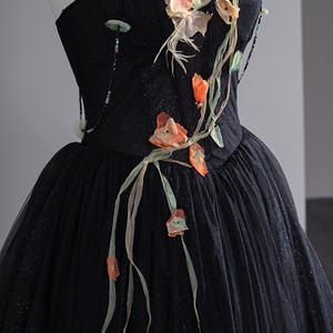 Jancember SFY87 Glitter Black Tulle Fabric Sweetheart Vestidos de fiesta de noche para mujer - Product Image 6