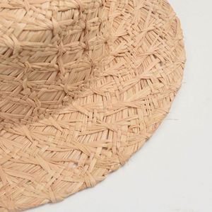 Breathable Hand Woven Retro Raffia Flat Straw Boater <b>Hat</b> Women Summer Holiday Wide Brim Sunshade Straw Boater <b>Hat</b> Wholesale - Product Image 3