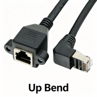 Câble d'extension réseau RJ45 mâle vers femelle Cat5e avec oreilles de fixation à vis, câble Ethernet LAN à montage sur panneau