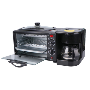 Machine à café 6 tasses, gril antiadhésif, four <span class=keywords><strong>grille</strong></span>-<span class=keywords><strong>pain</strong></span>, appareil multifonction 3 <span class=keywords><strong>en</strong></span> 1 pour le petit-déjeuner familial RAF - Product Image 4