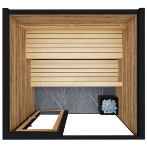 Moderna Cabina Sauna da Giardino, Sauna Esterna con Esterno <span class=keywords><strong>in</strong></span> <span class=keywords><strong>Legno</strong></span> e Specchio per il Benessere all'Aperto - Product Image 6