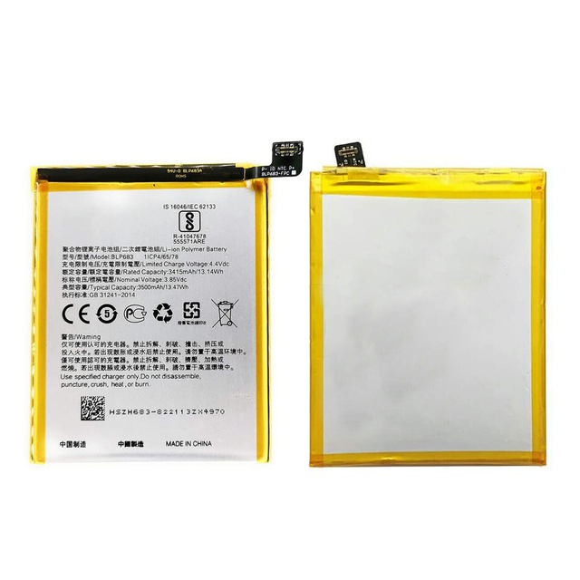 China Factory Pure Cobalt BLP683 3500mAh Original Battery for Oppo F9/A7X/REALME2 PRO/Realme C2 Rechargeable Li-ion Batterie